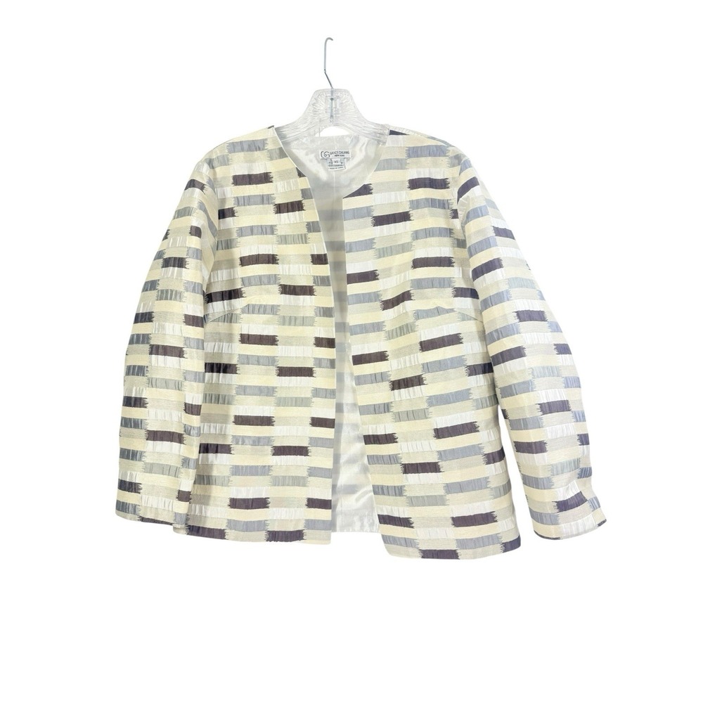 Women's Grace Chuang Multicolor Neutral Geometric Jacket Metallic Accents XS‎